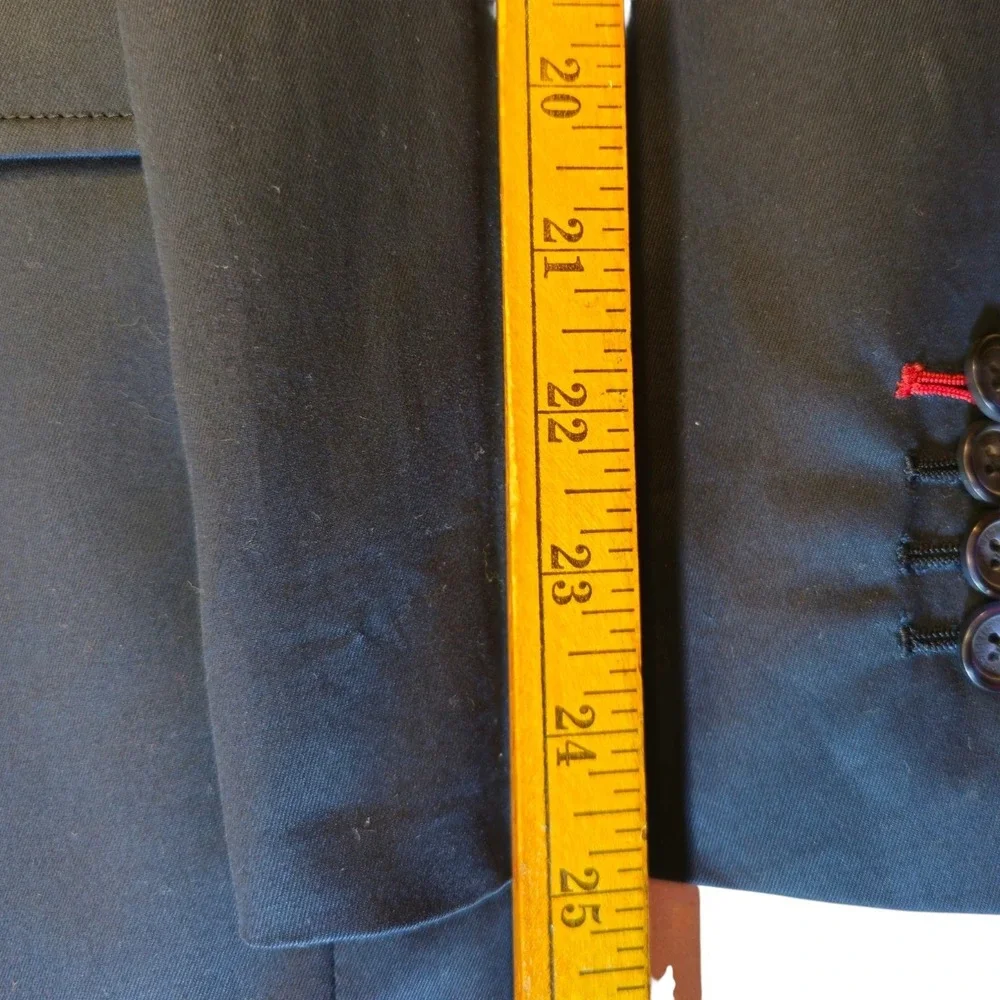 Tommy Hilfiger 38L Navy Blue Modern Fit Suit Jacket Blazer  Crisp Cotton Twill